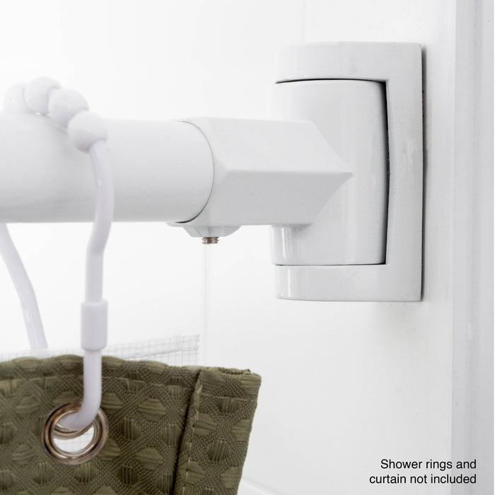 36 in. to 61 in. Curved Shower Rod (White Finish) - Sweatfully