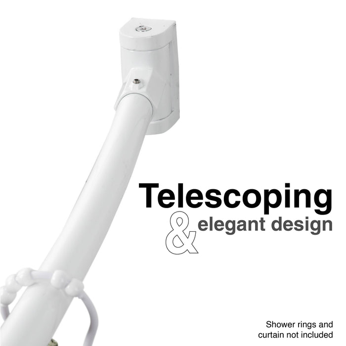 36 in. to 61 in. Curved Shower Rod (White Finish) - Sweatfully
