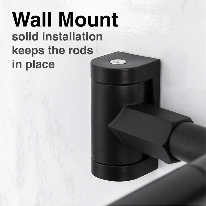 44 in. to 70 in. Double Curved Shower Rod (Matte Black Finish) - Sweatfully