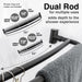 44 in. to 70 in. Double Curved Shower Rod (Matte Black Finish) - Sweatfully