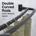 44 in. to 70 in. Double Curved Shower Rod (Matte Black Finish) - Sweatfully