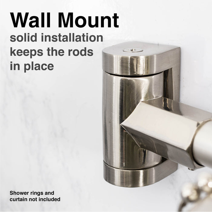 44 in. to 70 in. Double Curved Shower Rod (Brushed Nickel Finish) - Sweatfully