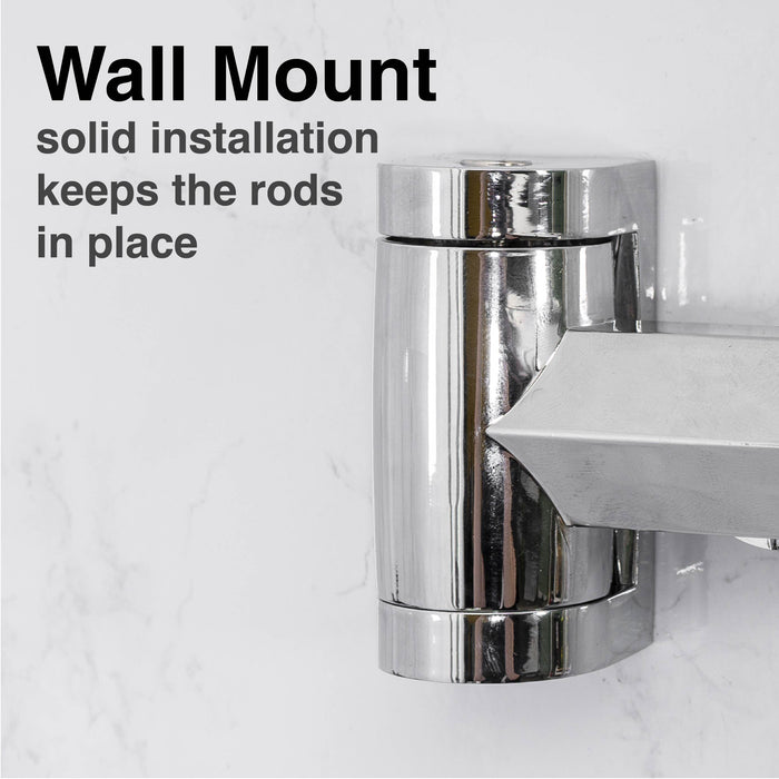 44 in. to 70 in. Double Curved Shower Rod (Chrome Finish) - Sweatfully