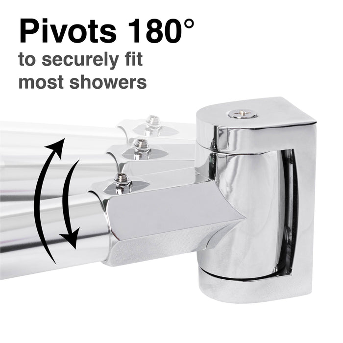 44 in. to 70 in. Double Curved Shower Rod (Chrome Finish) - Sweatfully