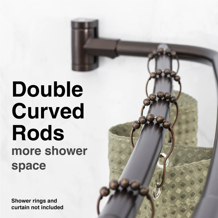 44 in. to 70 in. Double Curved Shower Rod (Oil-Rubbed Bronze Finish) - Sweatfully