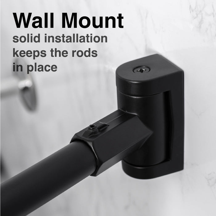 36 in. to 61 in. Curved Shower Rod (Black Finish) - Sweatfully