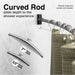 36 in. to 61 in. Curved Shower Rod (Black Finish) - Sweatfully