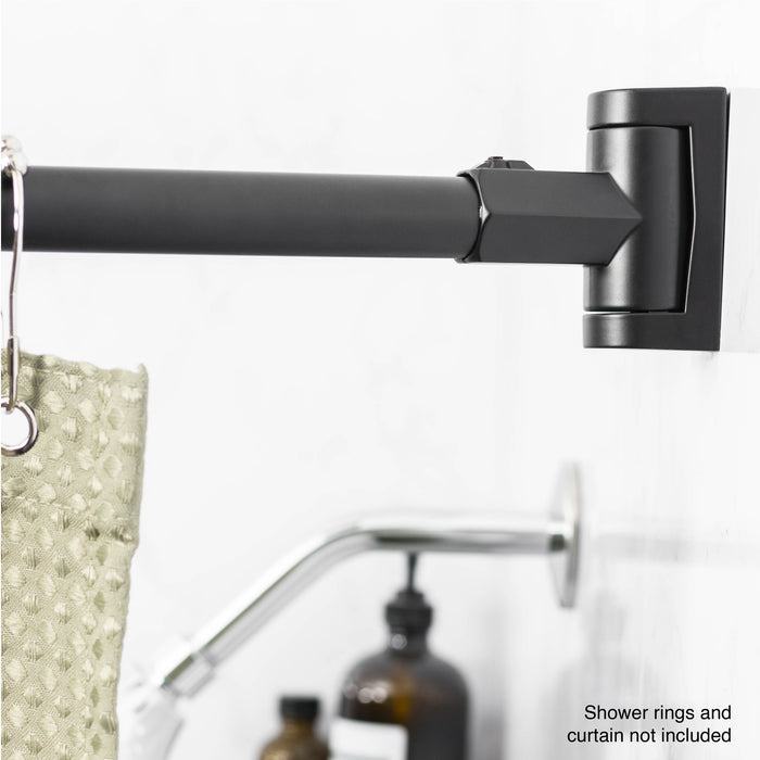 36 in. to 61 in. Curved Shower Rod (Black Finish) - Sweatfully