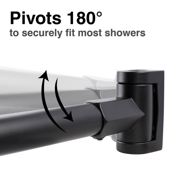 36 in. to 61 in. Curved Shower Rod (Black Finish) - Sweatfully