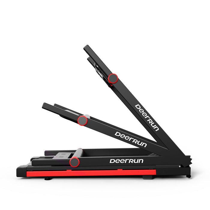 DeerRun A1 Pro Move+  6% Incline Foldable Treadmill——2025 Upgraded Chip & NFC Support | 350Lbs, 10mph Black - Sweatfully
