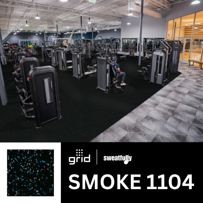 Grid Regrind Rubber Bull Tiles CORE Series Rubber Flooring with Flecks (1 sq. ft.)