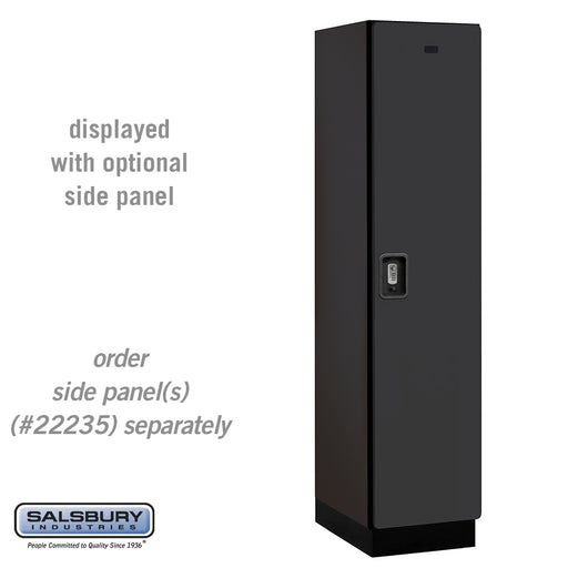 Salsbury 18" Wide Single Tier Designer Wood Locker - 1 Wide - 6 Feet High - 21 Inches Deep - Black - Silver Resettable Combination Locks - Sweatfully