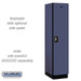 Salsbury 18" Wide Single Tier Designer Wood Locker - 1 Wide - 6 Feet High - 21 Inches Deep - Blue - Silver Resettable Combination Locks - Sweatfully