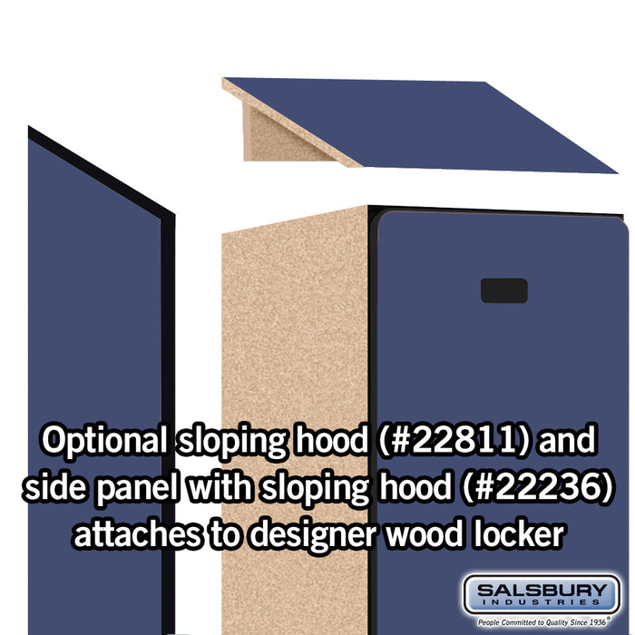 Salsbury 18" Wide Single Tier Designer Wood Locker - 1 Wide - 6 Feet High - 21 Inches Deep - Blue - Hasps - Sweatfully