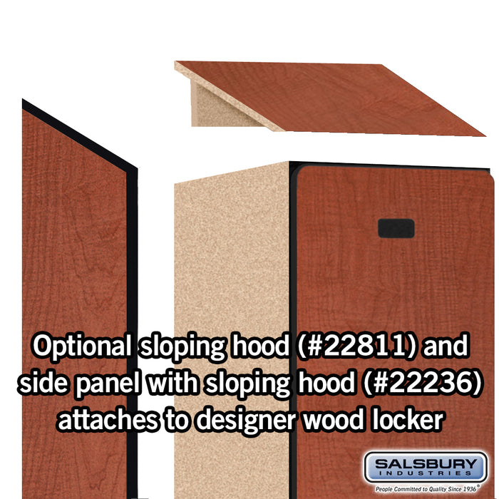 Salsbury 18" Wide Single Tier Designer Wood Locker - 1 Wide - 6 Feet High - 21 Inches Deep - Cherry - Hasps - Sweatfully
