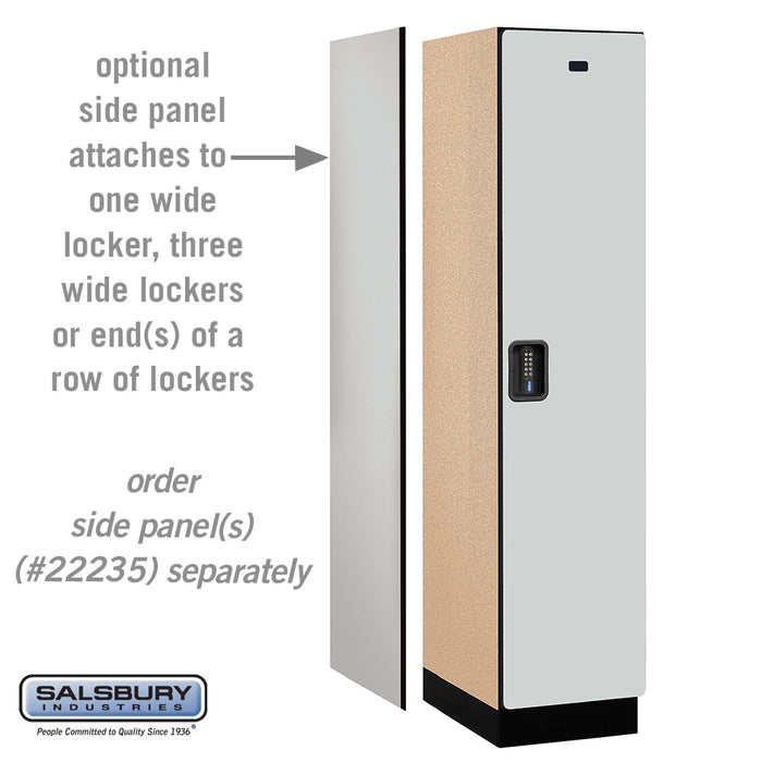 Salsbury 18" Wide Single Tier Designer Wood Locker - 1 Wide - 6 Feet High - 21 Inches Deep - Gray - Black Electronic Locks - Sweatfully