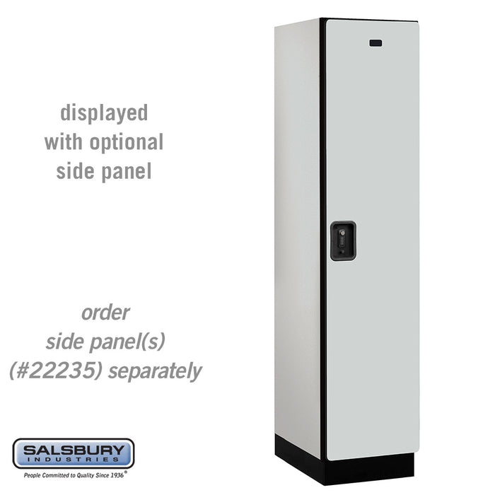 Salsbury 18" Wide Single Tier Designer Wood Locker - 1 Wide - 6 Feet High - 21 Inches Deep - Gray - Black Resettable Combination Locks - Sweatfully