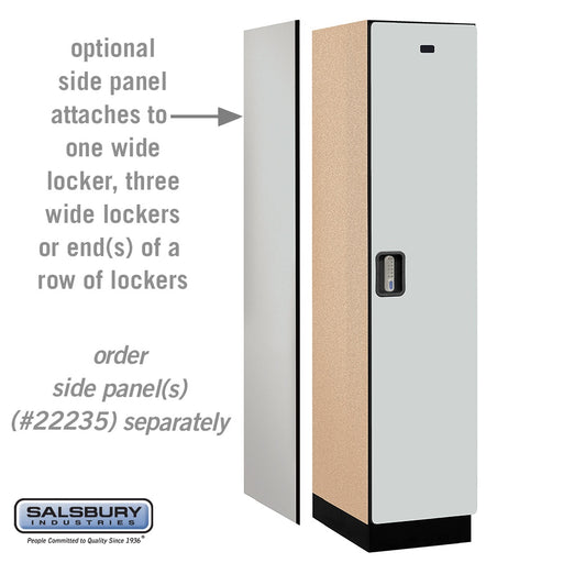 Salsbury 18" Wide Single Tier Designer Wood Locker - 1 Wide - 6 Feet High - 21 Inches Deep - Gray - Silver Electronic Locks - Sweatfully
