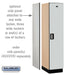 Salsbury 18" Wide Single Tier Designer Wood Locker - 1 Wide - 6 Feet High - 21 Inches Deep - Gray - Silver Electronic Locks - Sweatfully