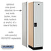 Salsbury 18" Wide Single Tier Designer Wood Locker - 1 Wide - 6 Feet High - 21 Inches Deep - Gray - Hasps - Sweatfully