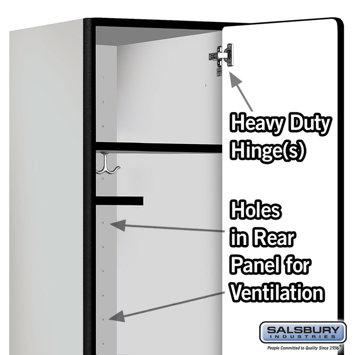 Salsbury 18" Wide Single Tier Designer Wood Locker - 1 Wide - 6 Feet High - 21 Inches Deep - Gray - Hasps - Sweatfully