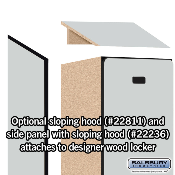 Salsbury 18" Wide Single Tier Designer Wood Locker - 1 Wide - 6 Feet High - 21 Inches Deep - Gray - Hasps - Sweatfully