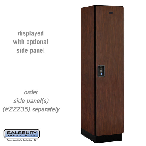 Salsbury 18" Wide Single Tier Designer Wood Locker - 1 Wide - 6 Feet High - 21 Inches Deep - Mahogany - Black Electronic Locks - Sweatfully