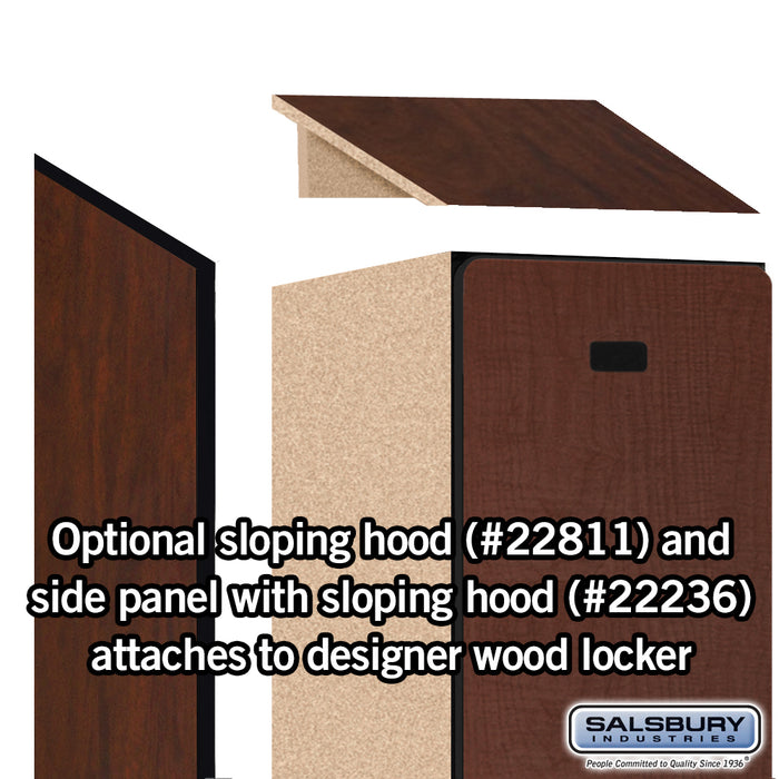 Salsbury 18" Wide Single Tier Designer Wood Locker - 1 Wide - 6 Feet High - 21 Inches Deep - Mahogany - Hasps - Sweatfully