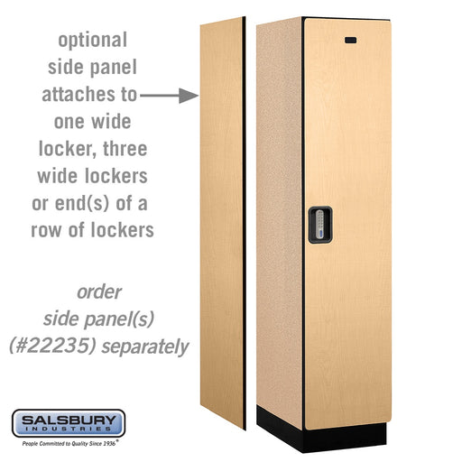 Salsbury 18" Wide Single Tier Designer Wood Locker - 1 Wide - 6 Feet High - 21 Inches Deep - Maple - Silver Electronic Locks - Sweatfully