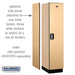 Salsbury 18" Wide Single Tier Designer Wood Locker - 1 Wide - 6 Feet High - 21 Inches Deep - Maple - Silver Electronic Locks - Sweatfully