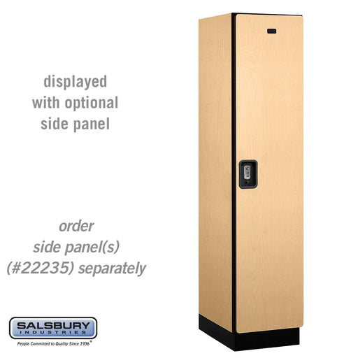 Salsbury 18" Wide Single Tier Designer Wood Locker - 1 Wide - 6 Feet High - 21 Inches Deep - Maple - Silver Resettable Combination Locks - Sweatfully