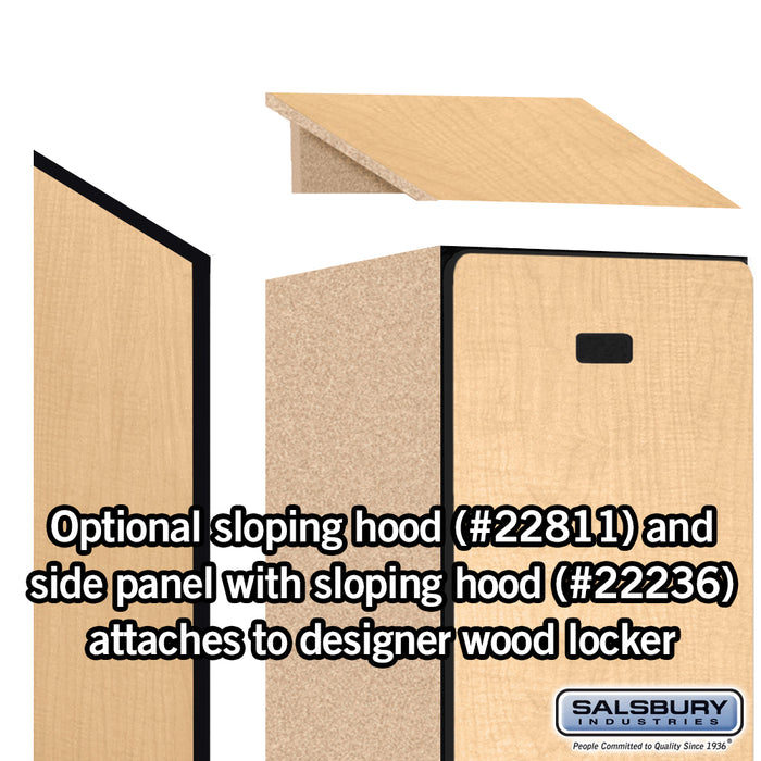Salsbury 18" Wide Single Tier Designer Wood Locker - 1 Wide - 6 Feet High - 21 Inches Deep - Maple - Hasps - Sweatfully