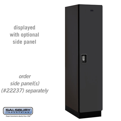 Salsbury 18" Wide Single Tier Designer Wood Locker - 1 Wide - 6 Feet High - 24 Inches Deep - Black - Silver Resettable Combination Locks - Sweatfully
