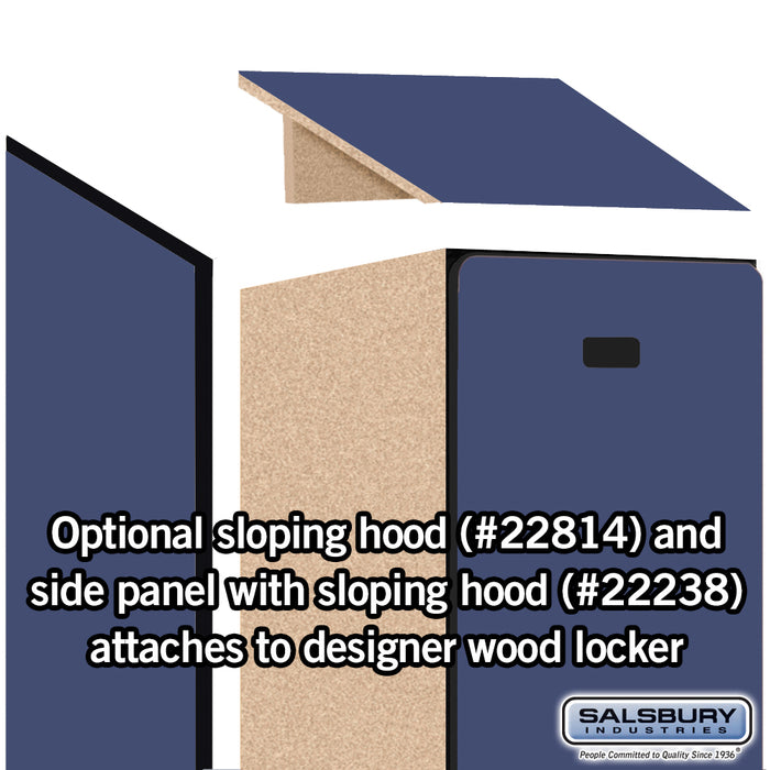 Salsbury 18" Wide Single Tier Designer Wood Locker - 1 Wide - 6 Feet High - 24 Inches Deep - Blue - Hasps - Sweatfully