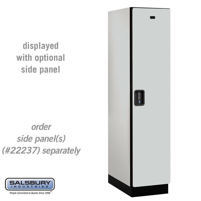 Salsbury 18" Wide Single Tier Designer Wood Locker - 1 Wide - 6 Feet High - 24 Inches Deep - Gray - Black Electronic Locks - Sweatfully