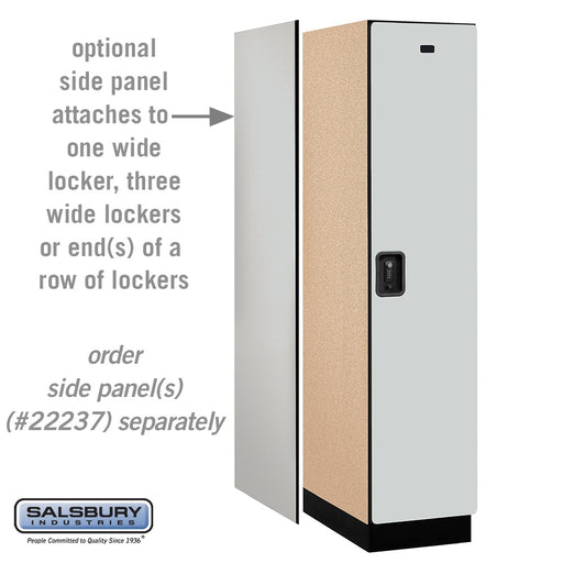 Salsbury 18" Wide Single Tier Designer Wood Locker - 1 Wide - 6 Feet High - 24 Inches Deep - Gray - Black Resettable Combination Locks - Sweatfully