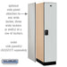 Salsbury 18" Wide Single Tier Designer Wood Locker - 1 Wide - 6 Feet High - 24 Inches Deep - Gray - Black Resettable Combination Locks - Sweatfully