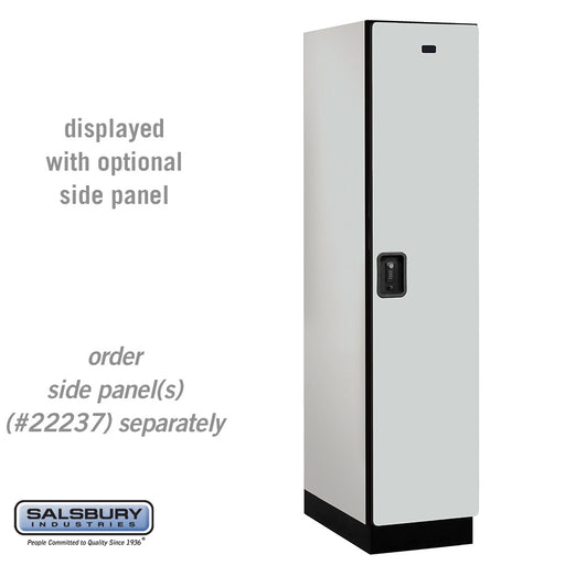 Salsbury 18" Wide Single Tier Designer Wood Locker - 1 Wide - 6 Feet High - 24 Inches Deep - Gray - Black Resettable Combination Locks - Sweatfully