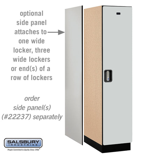Salsbury 18" Wide Single Tier Designer Wood Locker - 1 Wide - 6 Feet High - 24 Inches Deep - Gray - Silver Electronic Locks - Sweatfully