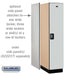 Salsbury 18" Wide Single Tier Designer Wood Locker - 1 Wide - 6 Feet High - 24 Inches Deep - Gray - Silver Resettable Combination Locks - Sweatfully