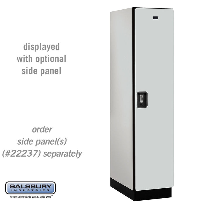 Salsbury 18" Wide Single Tier Designer Wood Locker - 1 Wide - 6 Feet High - 24 Inches Deep - Gray - Silver Resettable Combination Locks - Sweatfully