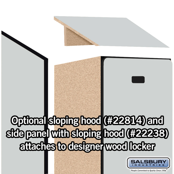 Salsbury 18" Wide Single Tier Designer Wood Locker - 1 Wide - 6 Feet High - 24 Inches Deep - Gray - Hasps - Sweatfully