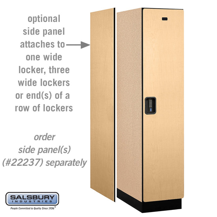 Salsbury 18" Wide Single Tier Designer Wood Locker - 1 Wide - 6 Feet High - 24 Inches Deep - Maple - Black Electronic Locks - Sweatfully