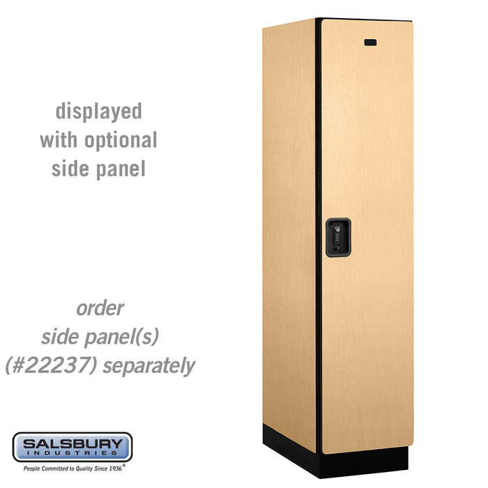 Salsbury 18" Wide Single Tier Designer Wood Locker - 1 Wide - 6 Feet High - 24 Inches Deep - Maple - Black Resettable Combination Locks - Sweatfully