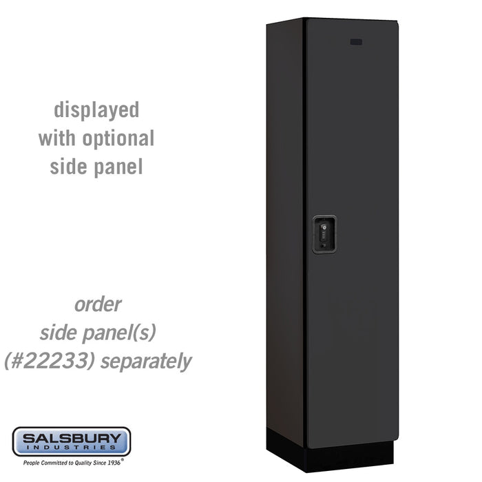 Salsbury 18" Wide Single Tier Designer Wood Locker - 1 Wide - 6 Feet High - 18 Inches Deep - Black - Black Resettable Combination Locks - Sweatfully