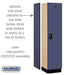 Salsbury 18" Wide Single Tier Designer Wood Locker - 1 Wide - 6 Feet High - 18 Inches Deep - Blue - Black Resettable Combination Locks - Sweatfully