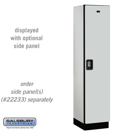 Salsbury 18" Wide Single Tier Designer Wood Locker - 1 Wide - 6 Feet High - 18 Inches Deep - Gray - Silver Resettable Combination Locks - Sweatfully
