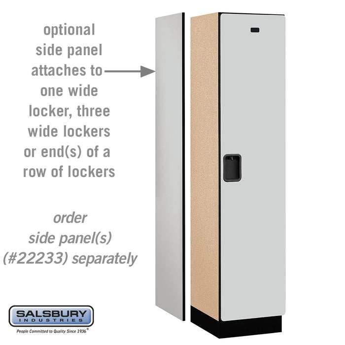 Salsbury 18" Wide Single Tier Designer Wood Locker - 1 Wide - 6 Feet High - 18 Inches Deep - Gray - Hasps - Sweatfully