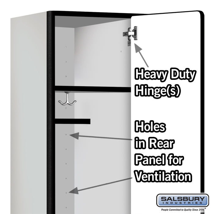 Salsbury 18" Wide Single Tier Designer Wood Locker - 1 Wide - 6 Feet High - 18 Inches Deep - Gray - Hasps - Sweatfully