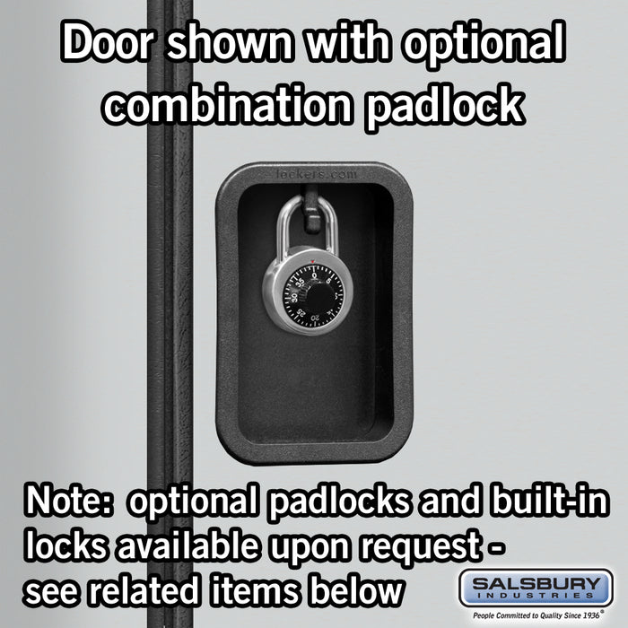 Salsbury 18" Wide Single Tier Designer Wood Locker - 1 Wide - 6 Feet High - 18 Inches Deep - Gray - Hasps - Sweatfully